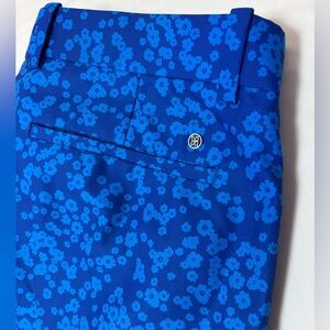 G/FORE Men’s Golf Pants Blue Floral Performance Trousers 34x32